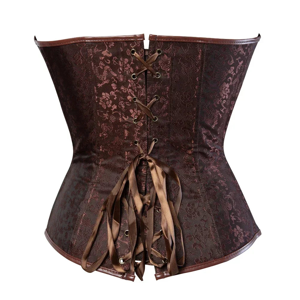 Steampunk Overbust Corset | Faux Leather & Buckles | S–6XL