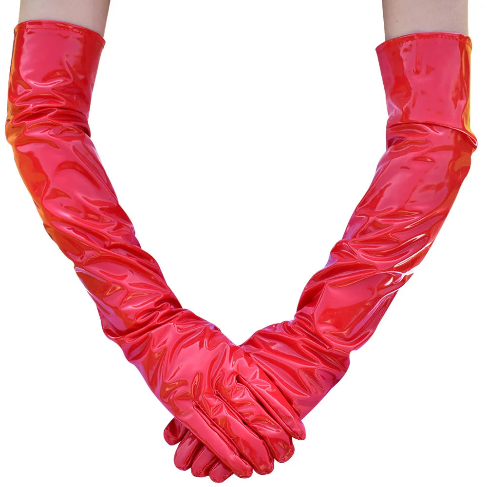 Glossy Opera Gloves | 53 cm