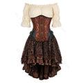 Steampunk Corset Dress Set | Off-Shoulder Blouse & Skirt | S-XXL