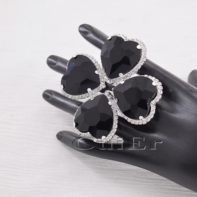 Crystal Clover Statement Ring | Adjustable
