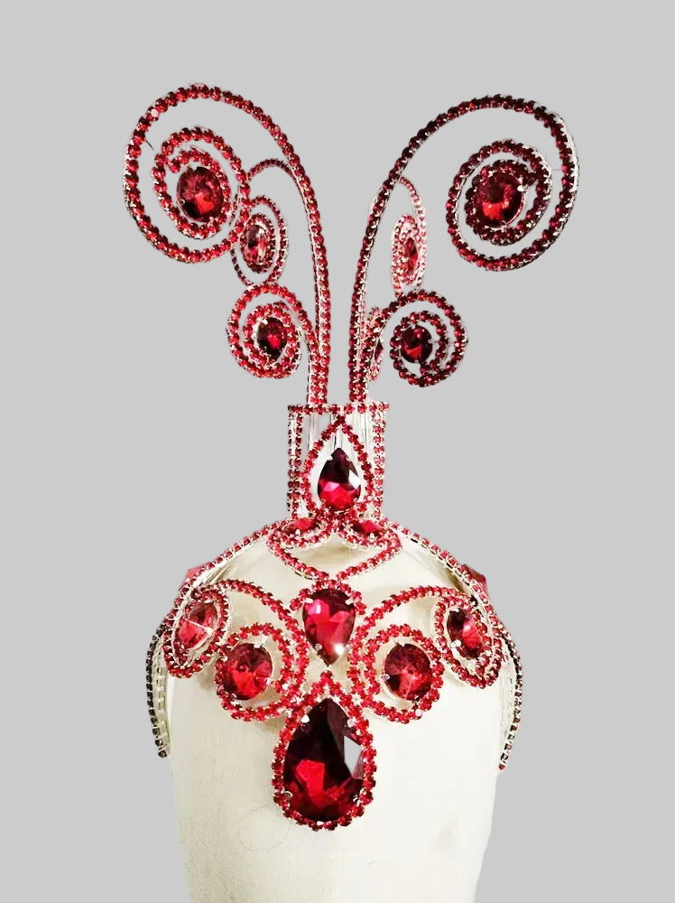 Rhinestone Headpiece - Exaggerated High Crown for Drag & Stage Performance