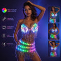 LED Sequin Fringe Mini Dress | Full-Colour RGB | Gogo & Festival Costume