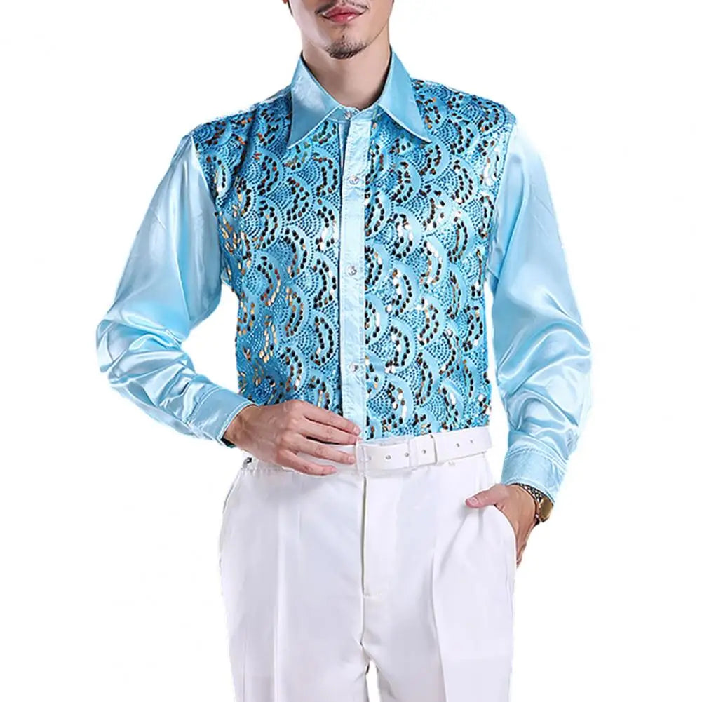 Men's Sequin Shirt | Embellished Stage Shine