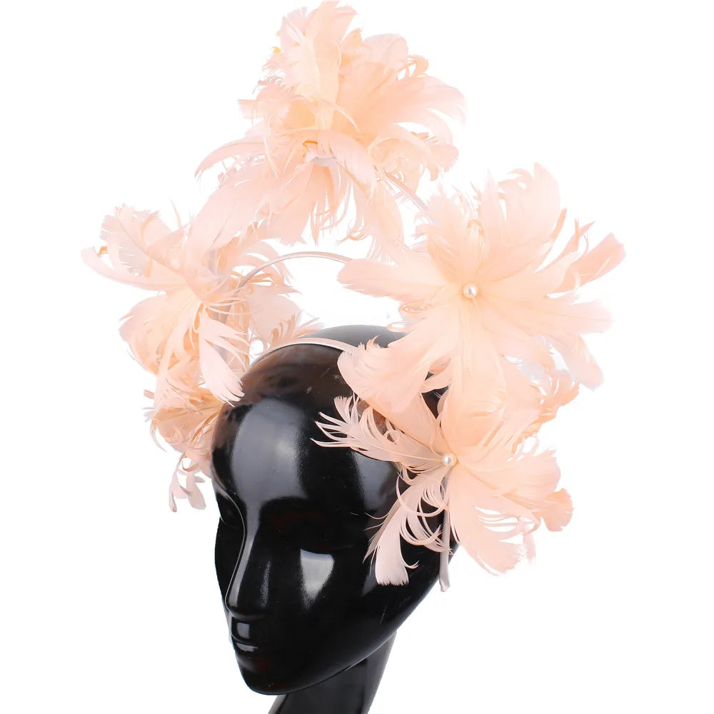 Feather Flower Headpiece | Statement Fascinator