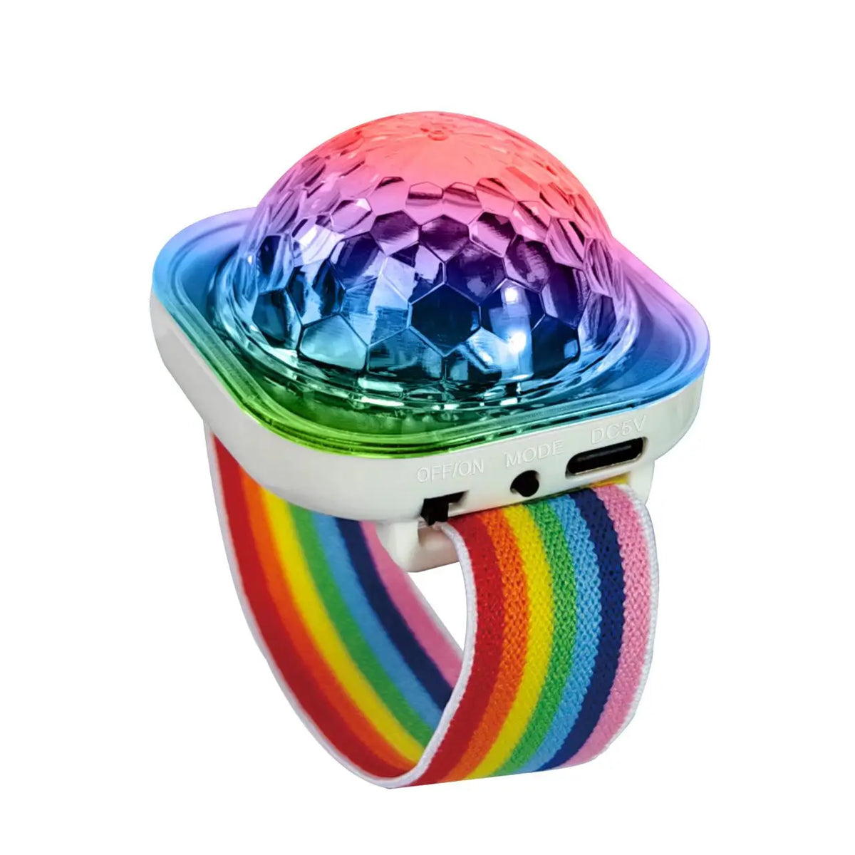 LED Disco Ball Wristband | Sound-Activated Rave Light
