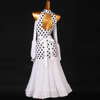 Polka Dot Ballroom Dress | Long Sleeves | 2 Colors | XXS-XXL