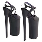10-Inch Holographic Platform Sandals - Peep Toe Exotic Dance Heels