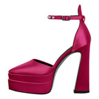 Mary Jane Platform Pump | Ankle Strap | Chunky Heel