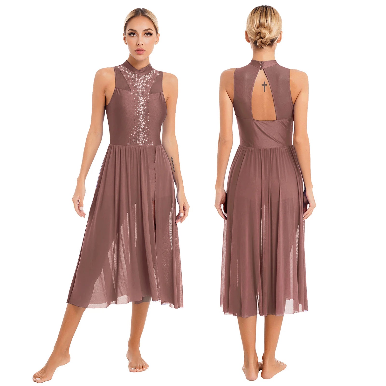 Rhinestone Lyrical Dress | Keyhole Back | Figure Skating