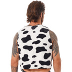 Cow Print Flannel Vest | Men's Festival Costume