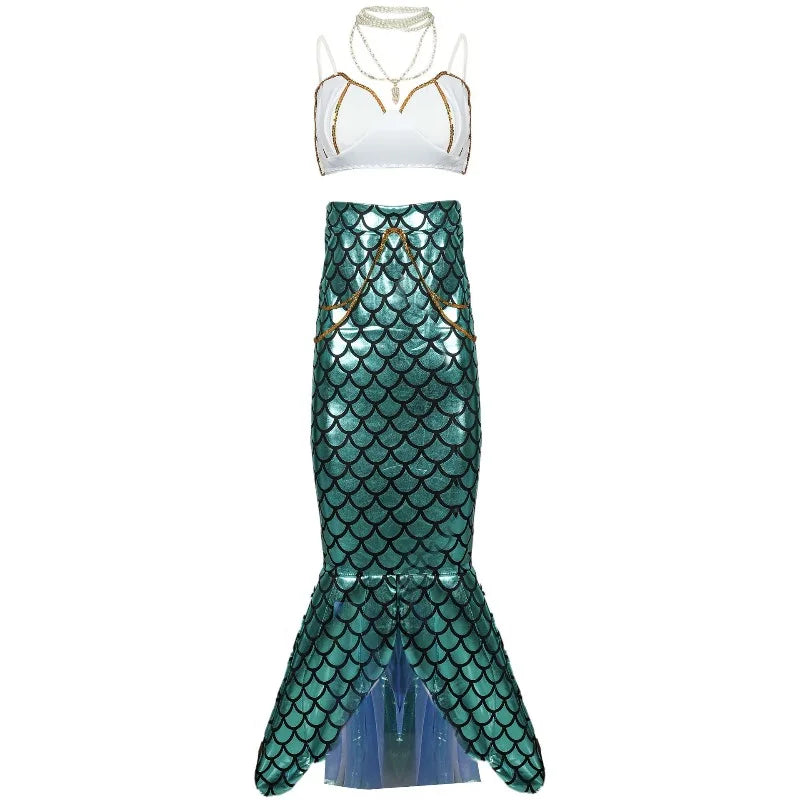 Mermaid Costume | Fish Scale Sequin Gown | Top & Skirt Set