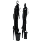 26CM Patent Platform Pole Dance Thigh-High Boots - 10 Inch High Heel Performance Boots