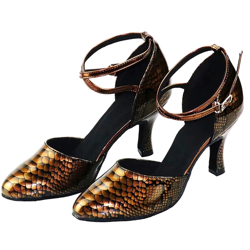 Latin Dance Heels | Rhinestone | Multi-Color