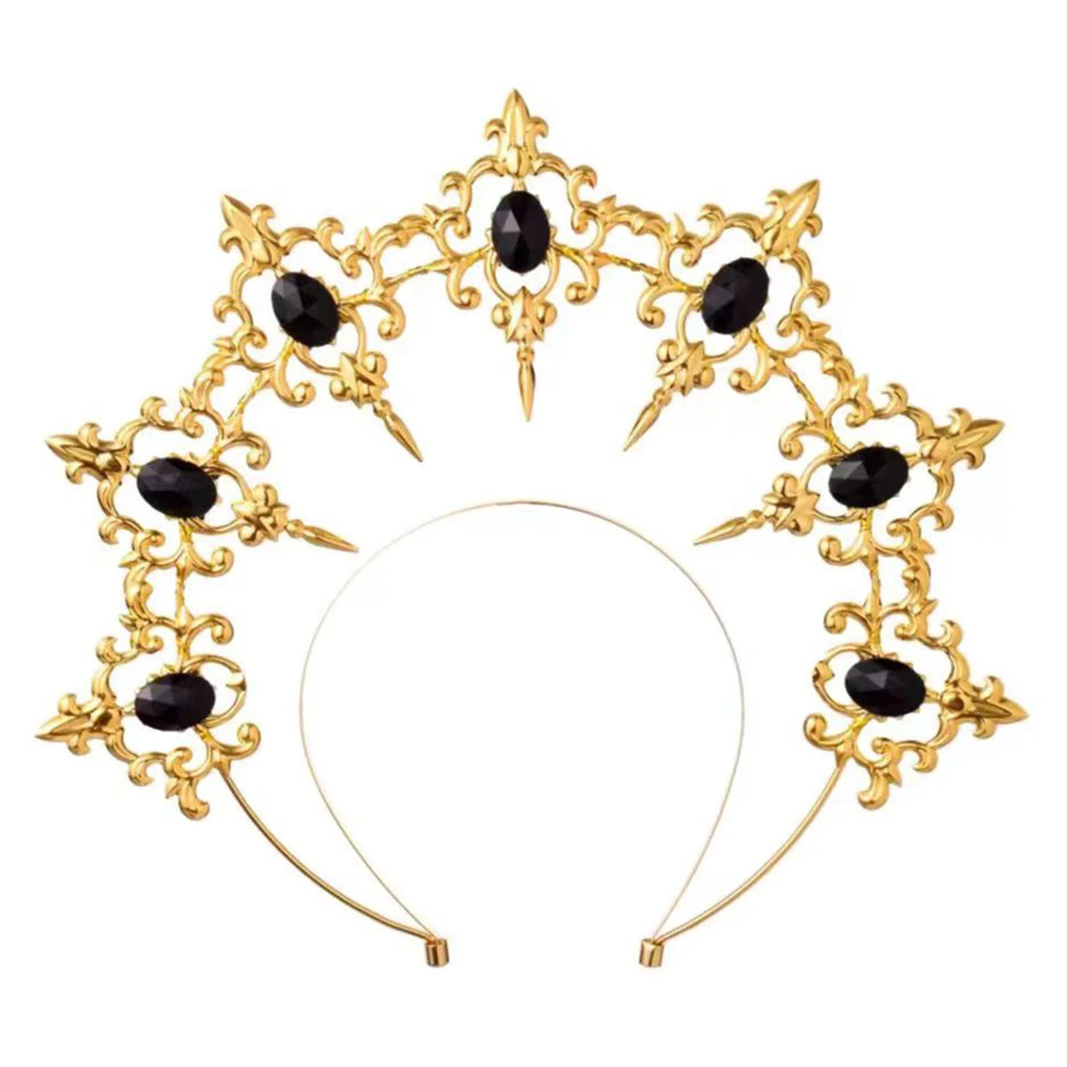 Regal Spiked Rhinestone Halo Headpiece