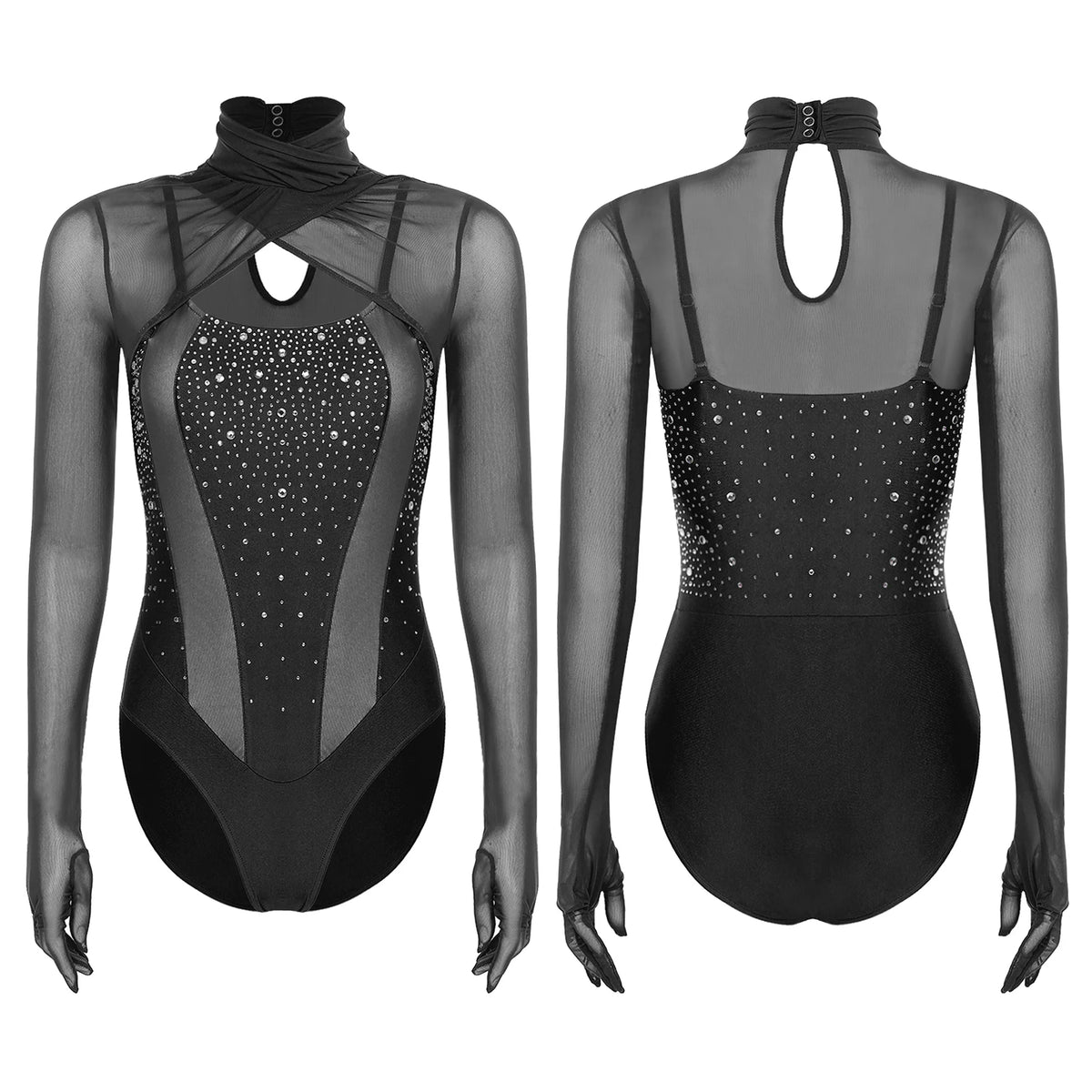 Prism Rhinestone Mesh Performance Bodysuit