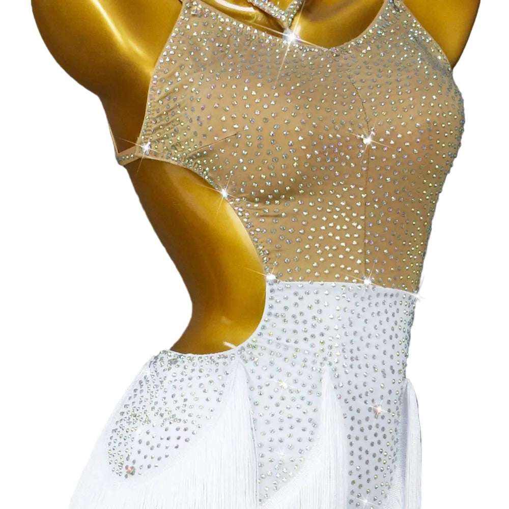 Fringe Crystal Latin Dance Dress with Accessories Set — Competition & Samba