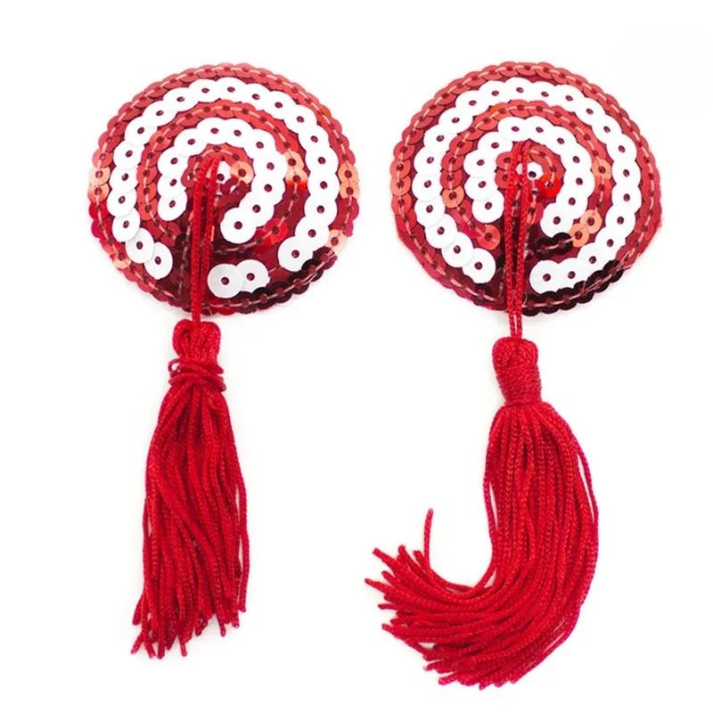 Lace Heart & Round Pasties with Tassels | Nipple Covers