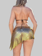 Sequin Mini Skirt - Festival A-Line Skirt with Metallic Detail