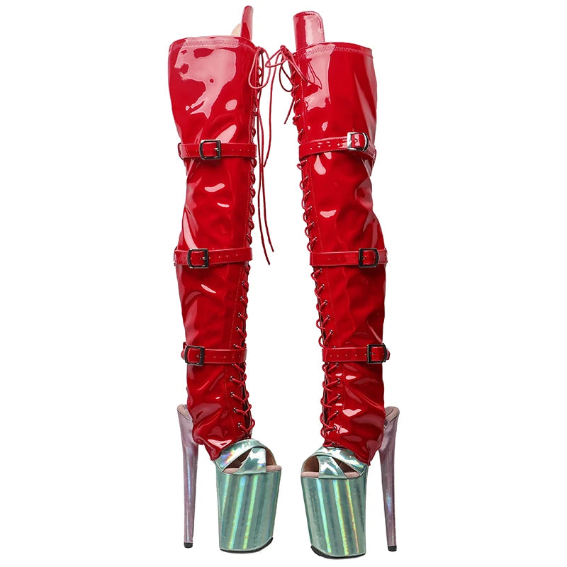 Patent Thigh-High Boot Covers - Shoe Protectors for Platform Heels