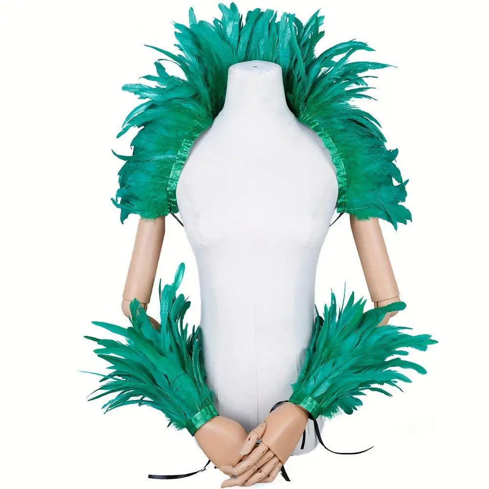 Feather Shoulder Wrap & Epaulettes | Showgirl, Drag & Festival | 28 Colours