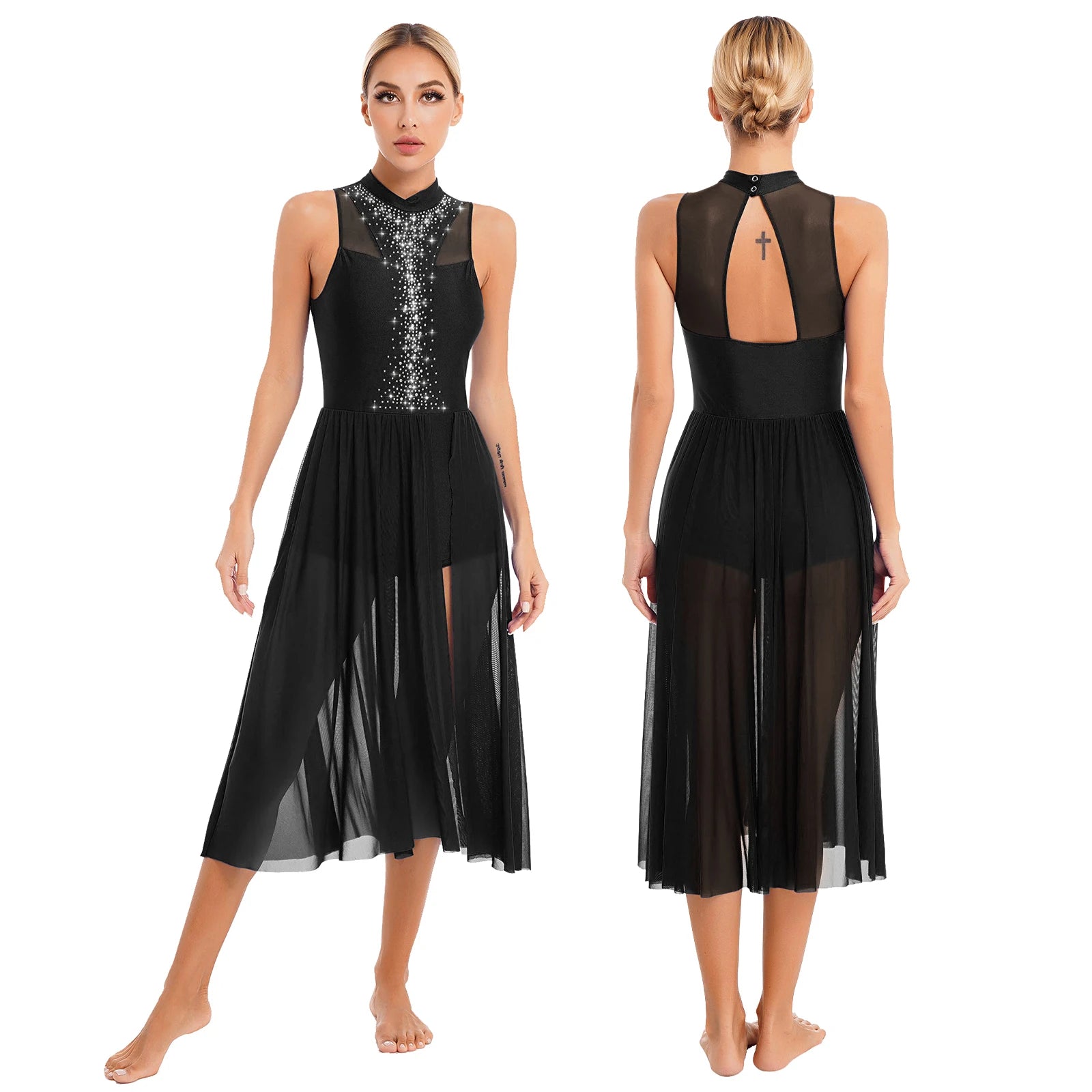 Rhinestone Lyrical Dress | Keyhole Back | Figure Skating