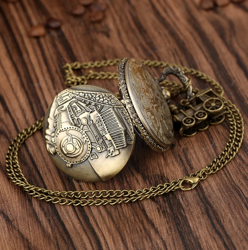 Steampunk Pocket Watch | Steam Train Detail