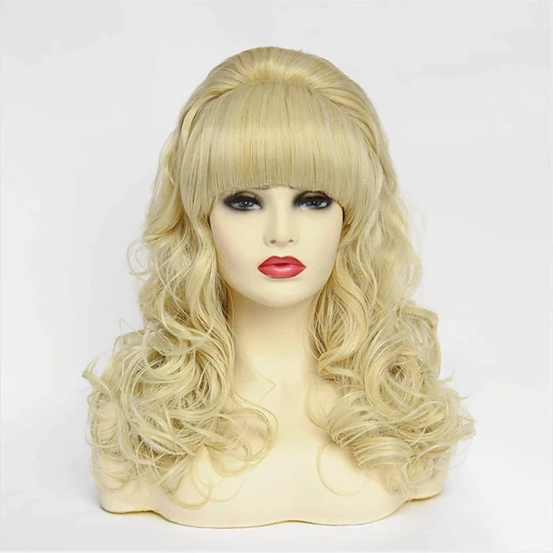 Long Curly Beehive Wig | 26 Inch | Red & Blonde