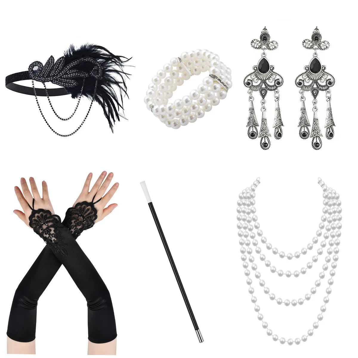 Flapper Accessories | 1920s Costume Set