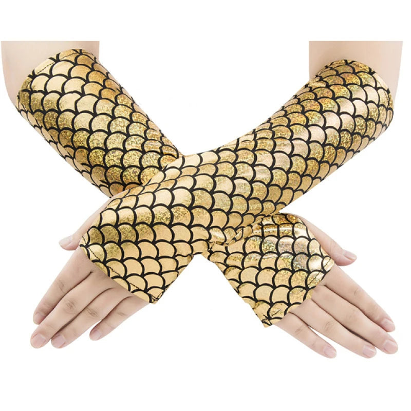 Mermaid Scale Arm Gloves | Fingerless