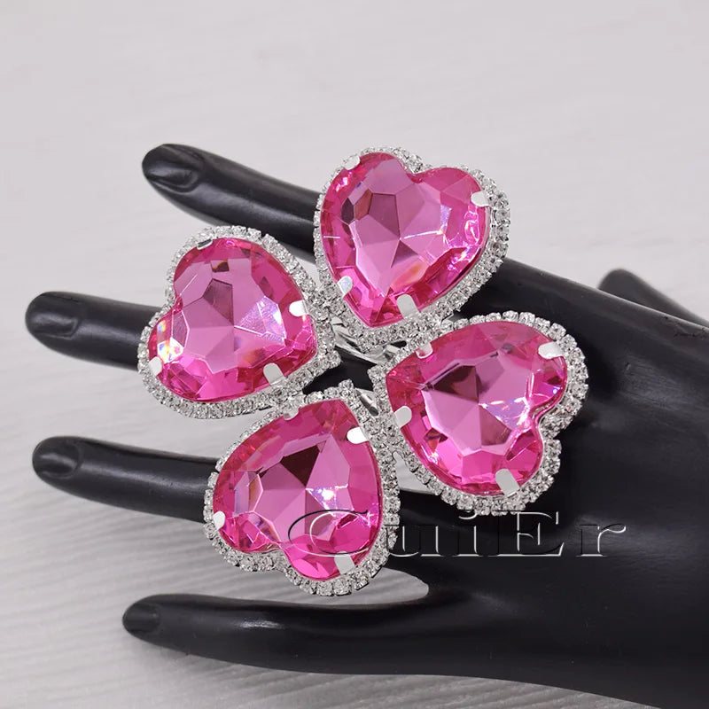 Crystal Clover Statement Ring | Adjustable