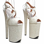 8-Inch Floral Platform Heels | Open Toe