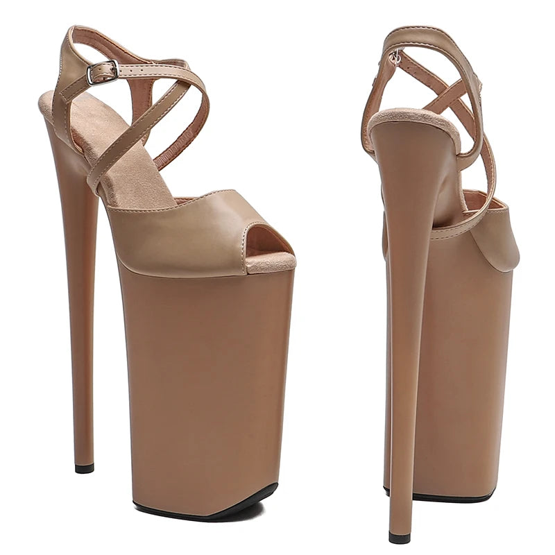 10-Inch Matte Platform Sandals - Exotic Dance Heels