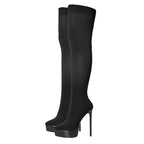 OTK Stiletto Sock Boot | Pointed Toe | Platform