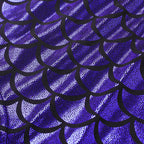 Blue Metallic Scale Shorts | Stretch Waist