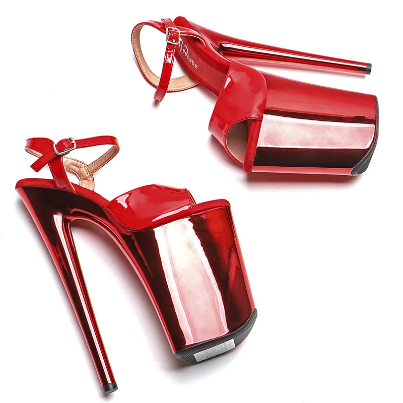 23cm Open Toe Platform Pole Dance Sandals - 9 Inch High Heels