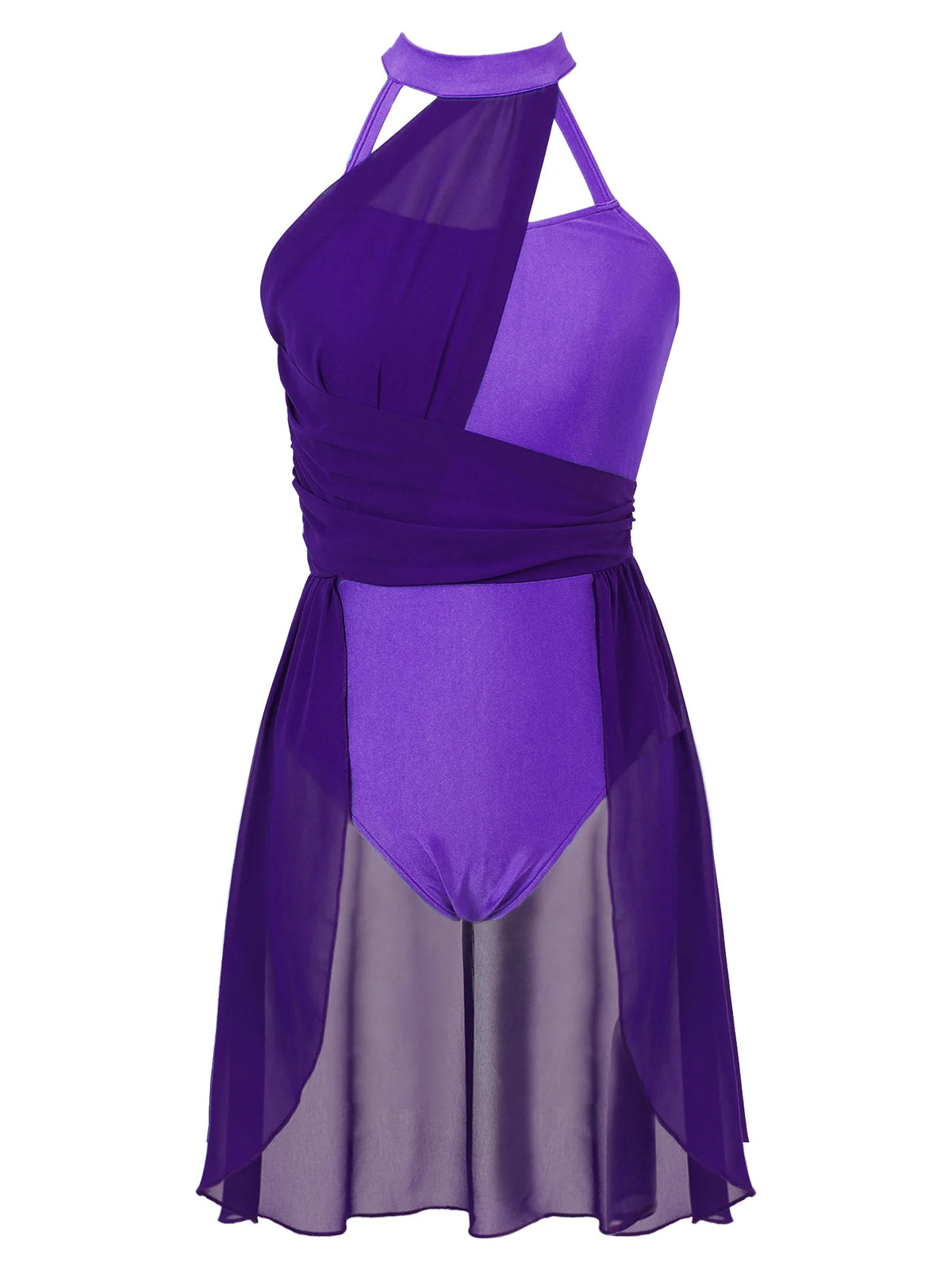 Chiffon Lyrical Dance Dress | Cut-Out Back | Front Slit Skirt