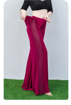 Belly Dance Flare Pants | Mesh & Bowknot Detail