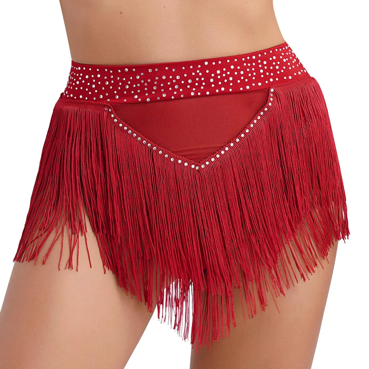 Belly Dance Shorts | Rhinestone Tassel | High Waist