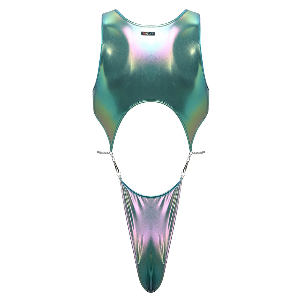 Men's Metallic Cutout Bodysuit Monokini | 2 Colors