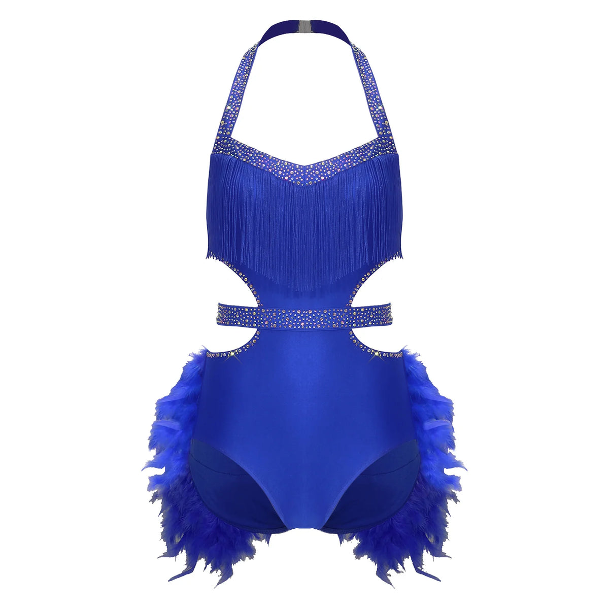 Dance Bodysuit | Rhinestones & Faux Feathers