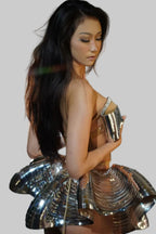 Shiny 2-Piece Rayon Skirt Set