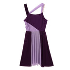 Lyrical Dance Dress | Color-Block Split Mesh