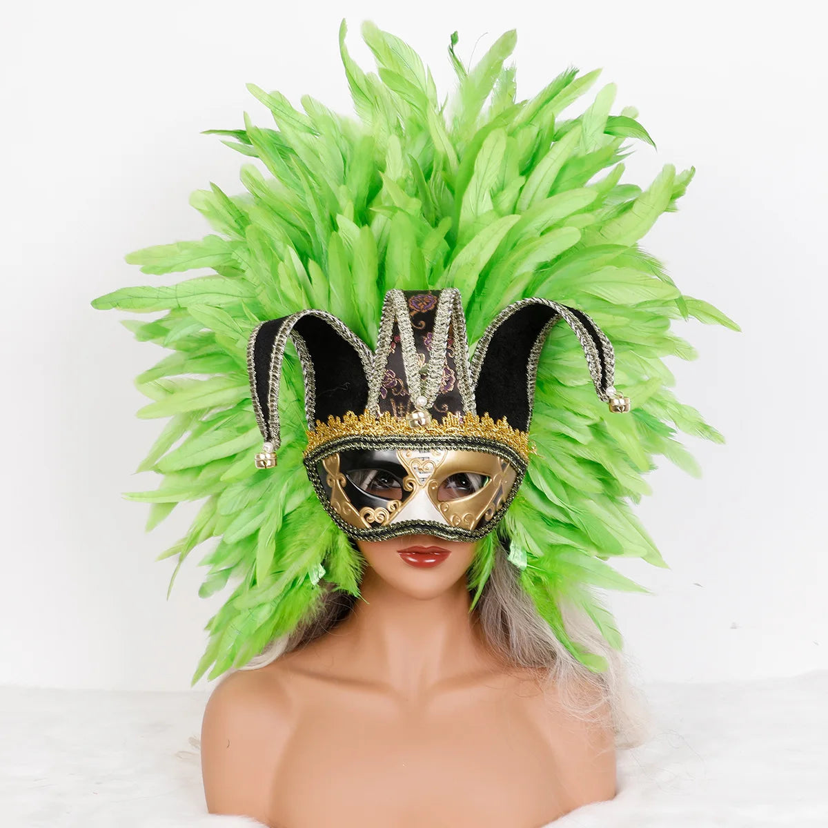 Feather Masquerade Mask | Jester Crown