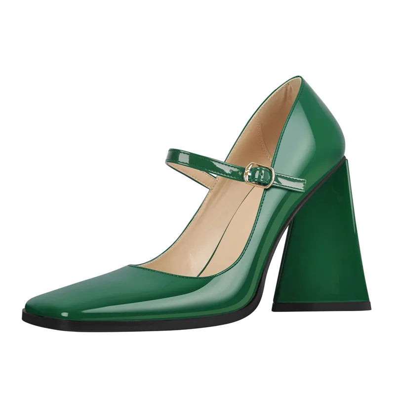 Mary Jane Pump | Square Toe | Chunky Heel