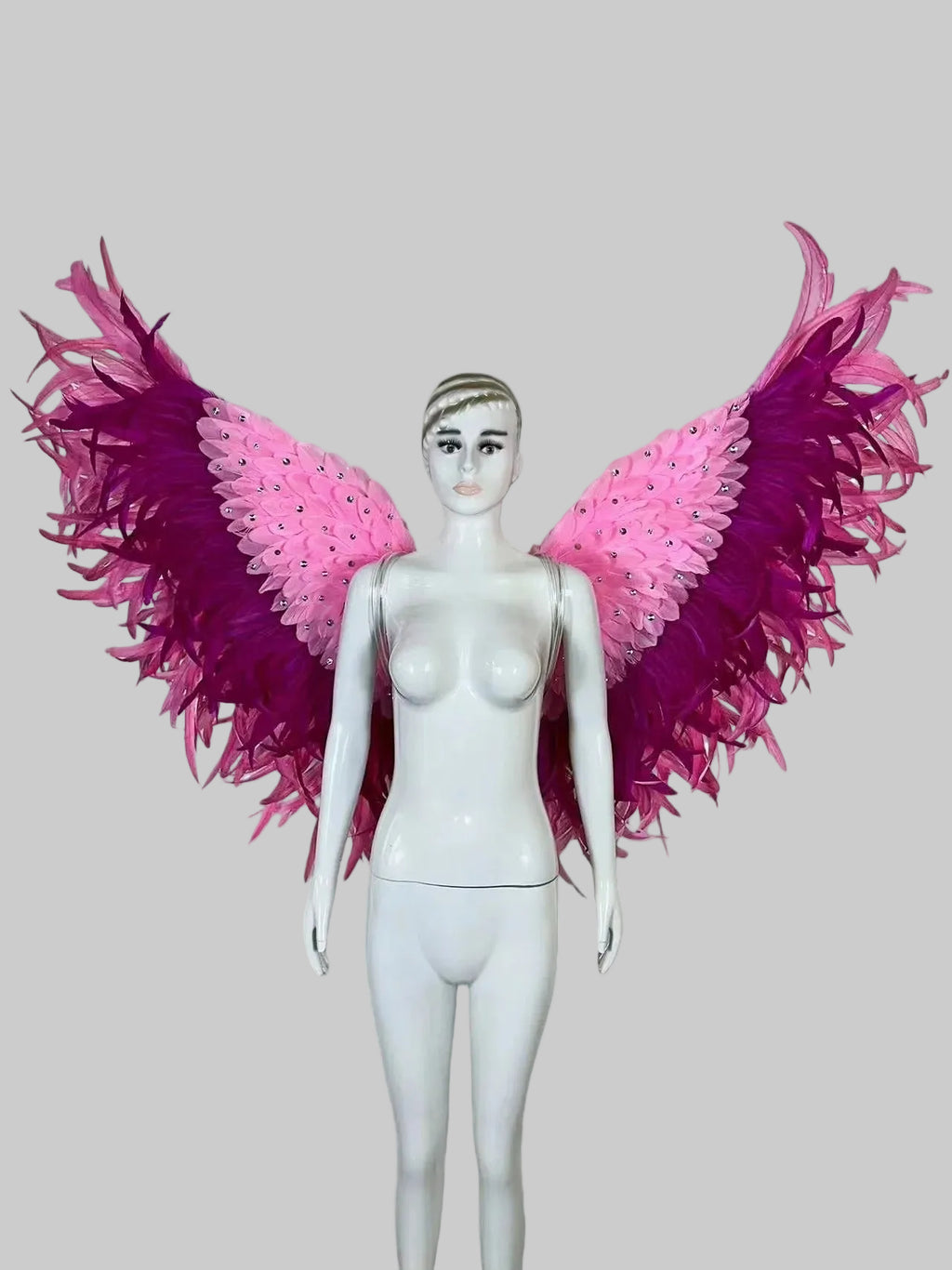 Rhinestone Feather Wings - Handmade Samba Carnival Performance Wings