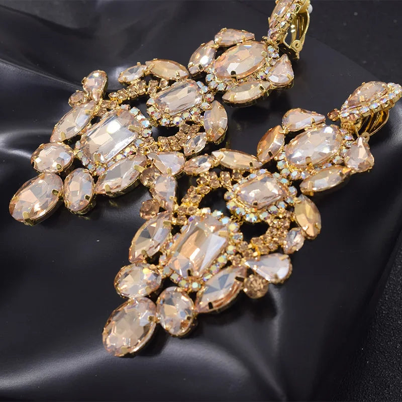 Statement Drop Earrings | Champagne Gold