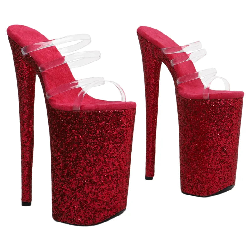 10-Inch Transparent Platform Sandals - Exotic Dance Heels