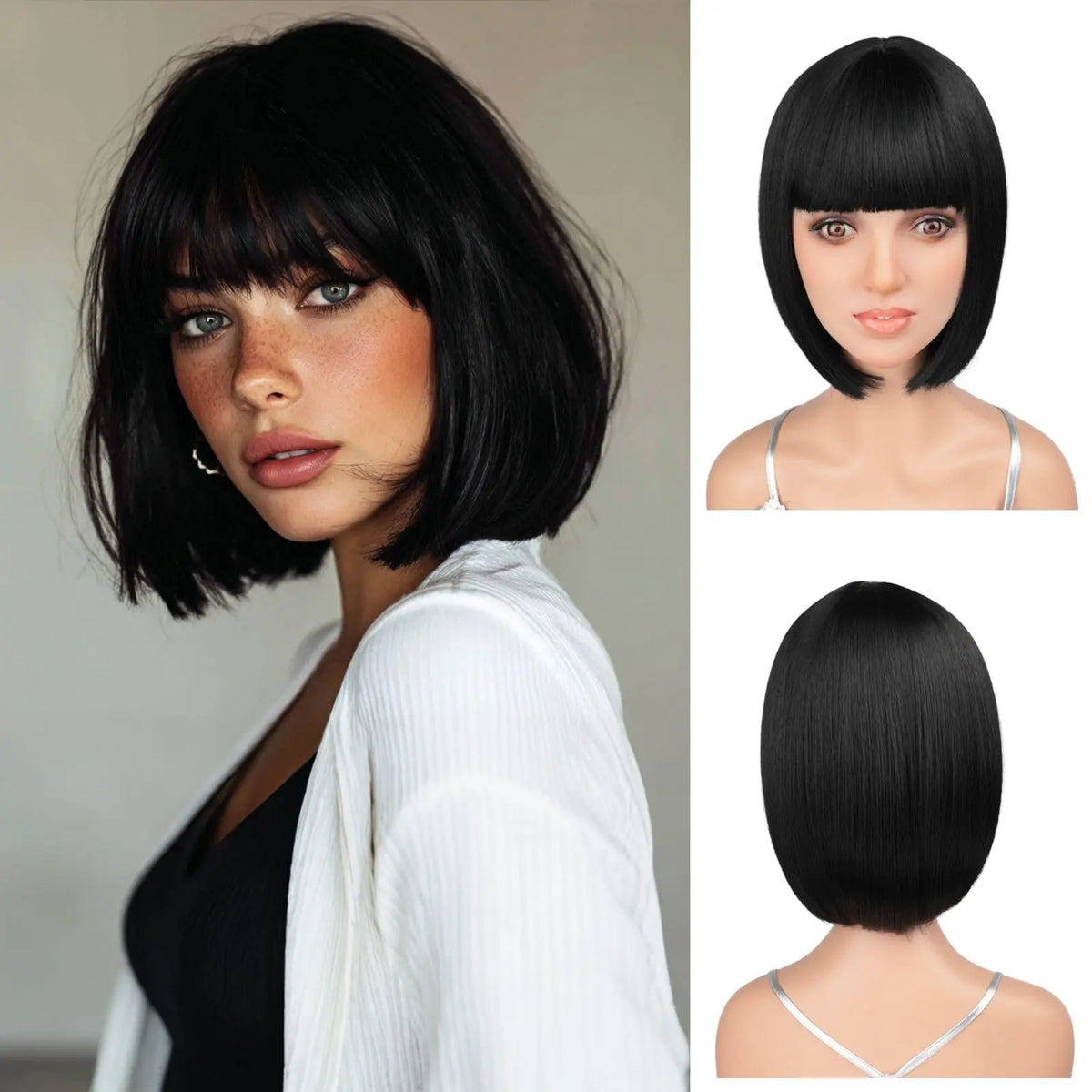 Straight Bob Wig | Full Bangs | 12 Inch