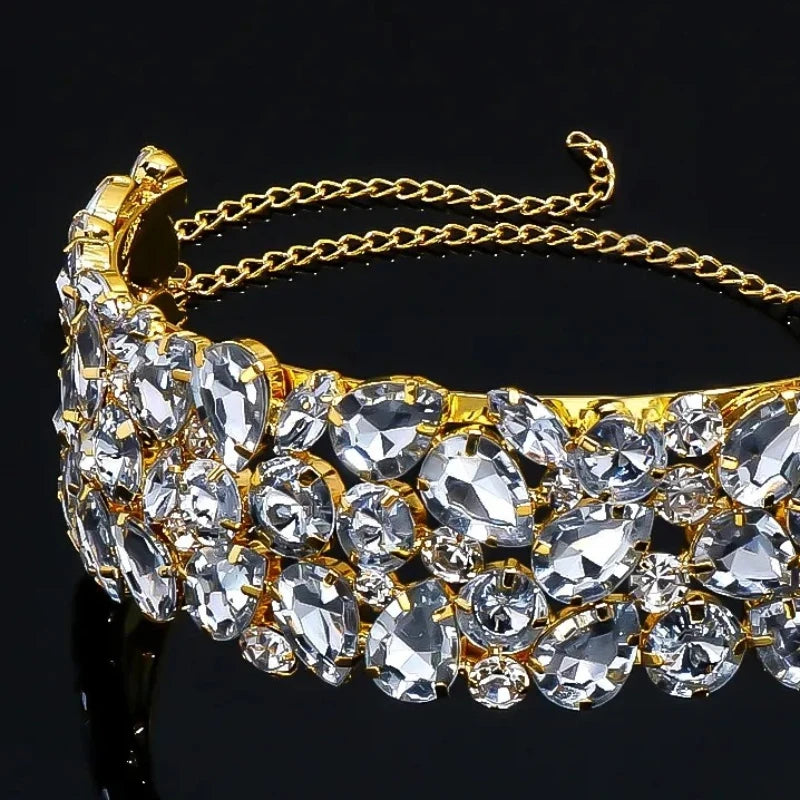 Rhinestone Choker | Wide Teardrop Collar