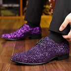 Men’s Glitter Oxfords | Pointed Toe